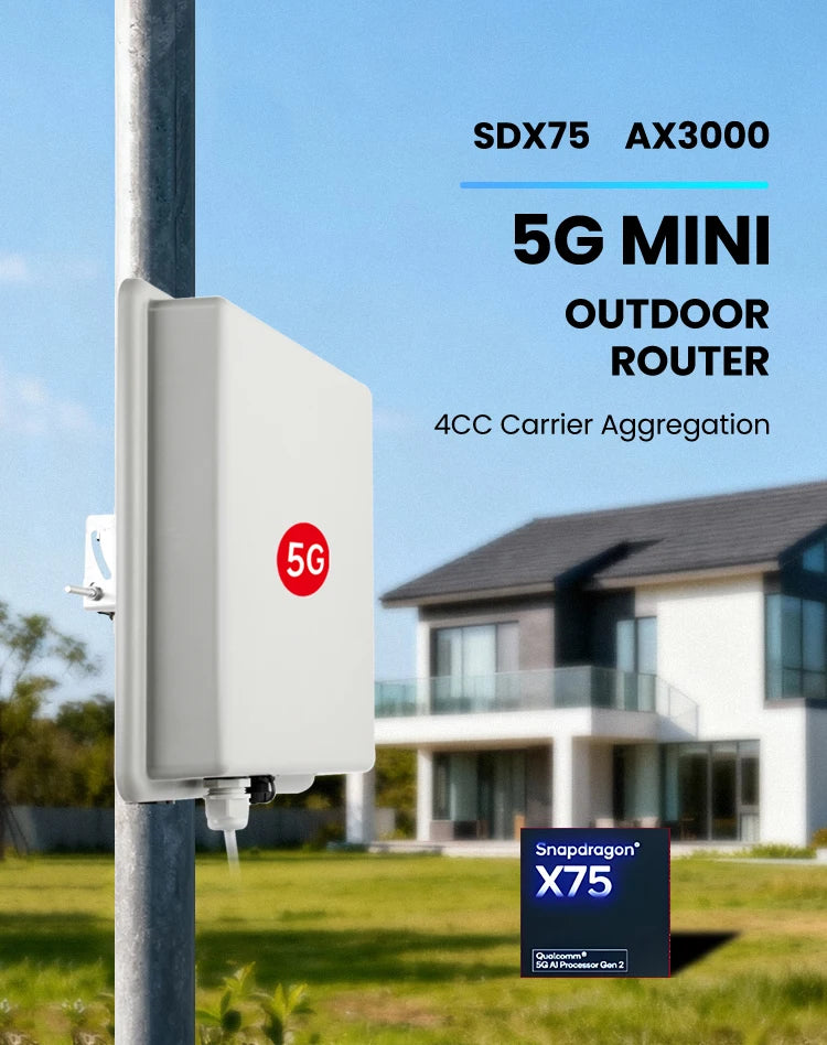 5G Router SDX75 Panel Directional High Gain Outdoor 5G Router Super Strong Signal Reception