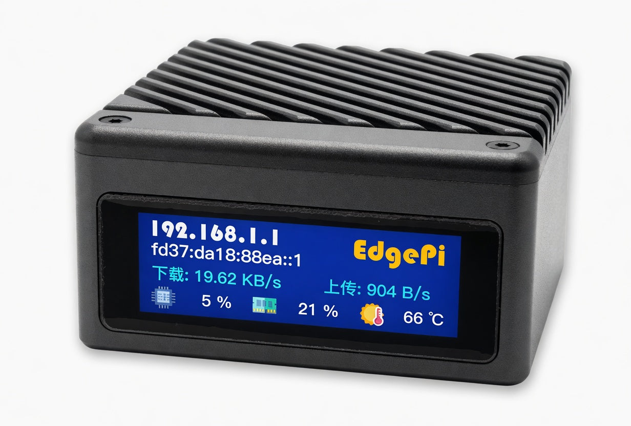 2026 New Arrivals EdgePi E87N | Ultra-Compact Full Aluminum Soft Router | Dual 2.5G + Dual NVMe + 1.65” IPS Screen