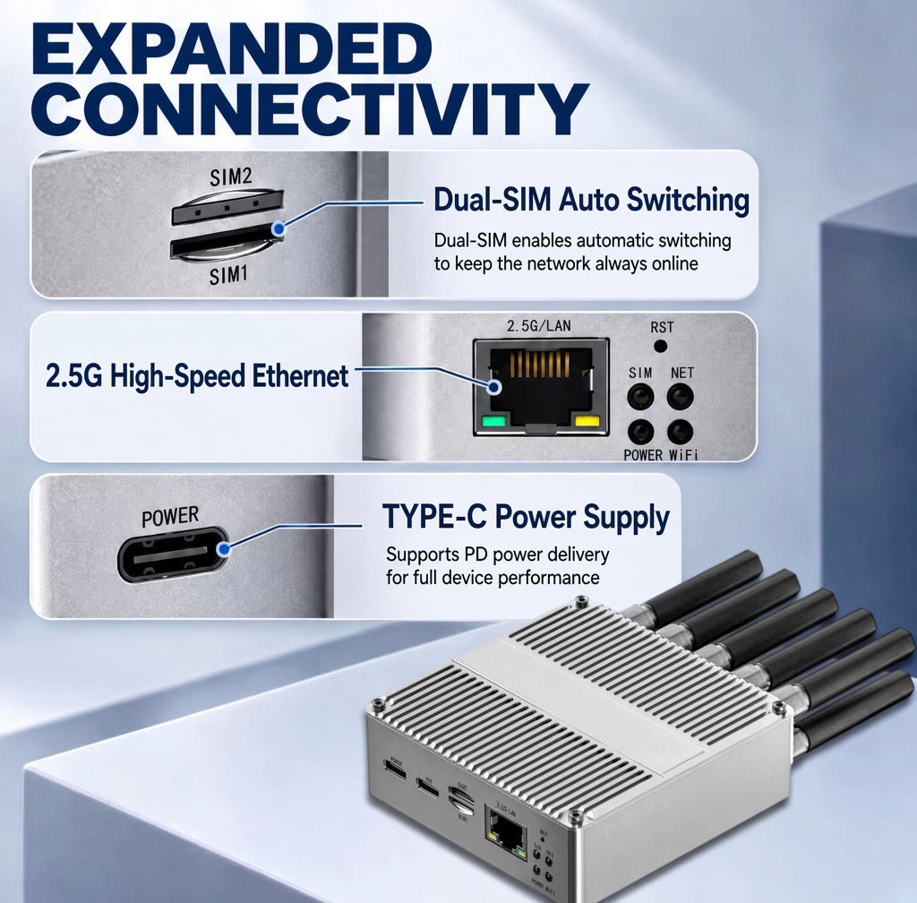 5G router RG620t moduls t830 chip 8gb ram+32gb emmc with openwrt small size